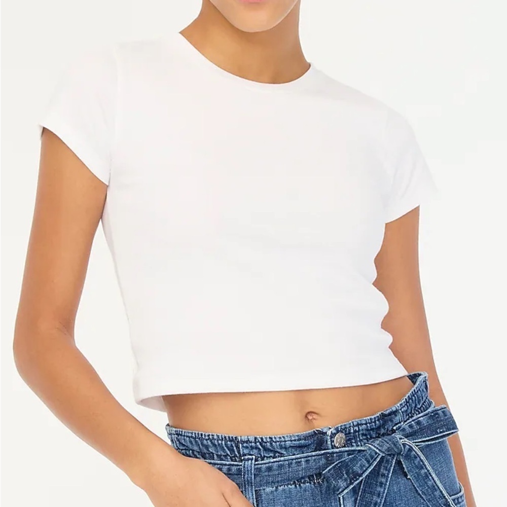 NEW J.Crew Factory Cropped Ribbed Tee